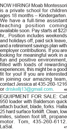 NOW HIRING  Moab Montessori is a private school for children ages 18 months   Kindergarten  We have a full-time assis   