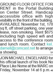 GROUND FLOOR OFFICE FOR RENT in the Portal Building on Center Street  Handicap accessible office with high visibility   