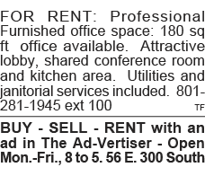 FOR RENT: Professional Furnished office space: 180 sq ft office available  Attractive lobby, shared conference room a   