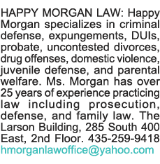 HAPPY MORGAN LAW: Happy Morgan specializes in criminal defense, expungements, DUIs, probate, uncontested divorces, dr   