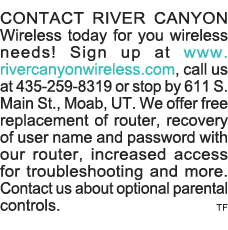 CONTACT RIVER CANYON Wireless today for you wireless needs  Sign up at www rivercanyonwireless com, call us at 435-25   