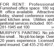 FOR RENT: Professional Furnished office space: 180 sq ft office available  Attractive lobby, shared conference room a   