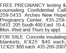 FREE PREGNANCY testing & counseling  Confidential  Call 259-5433  Arches New Hope Pregnancy Center, 435-259-5433  205   