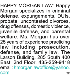 HAPPY MORGAN LAW: Happy Morgan specializes in criminal defense, expungements, DUIs, probate, uncontested divorces, dr   
