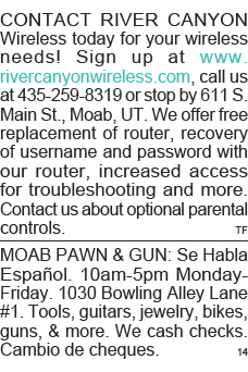CONTACT RIVER CANYON Wireless today for your wireless needs  Sign up at www rivercanyonwireless com, call us at 435-2   