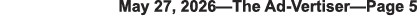 May 27, 2026â€”The Ad-Vertiserâ€”Page 5