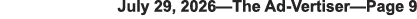 July 29, 2026â€”The Ad-Vertiserâ€”Page 9