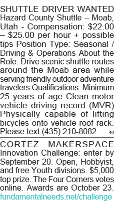 SHUTTLE DRIVER WANTED Hazard County Shuttle   Moab, Utah - Compensation:  22 00    25 00 per hour + possible tips Pos   