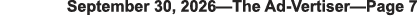 September 30, 2026â€”The Ad-Vertiserâ€”Page 7